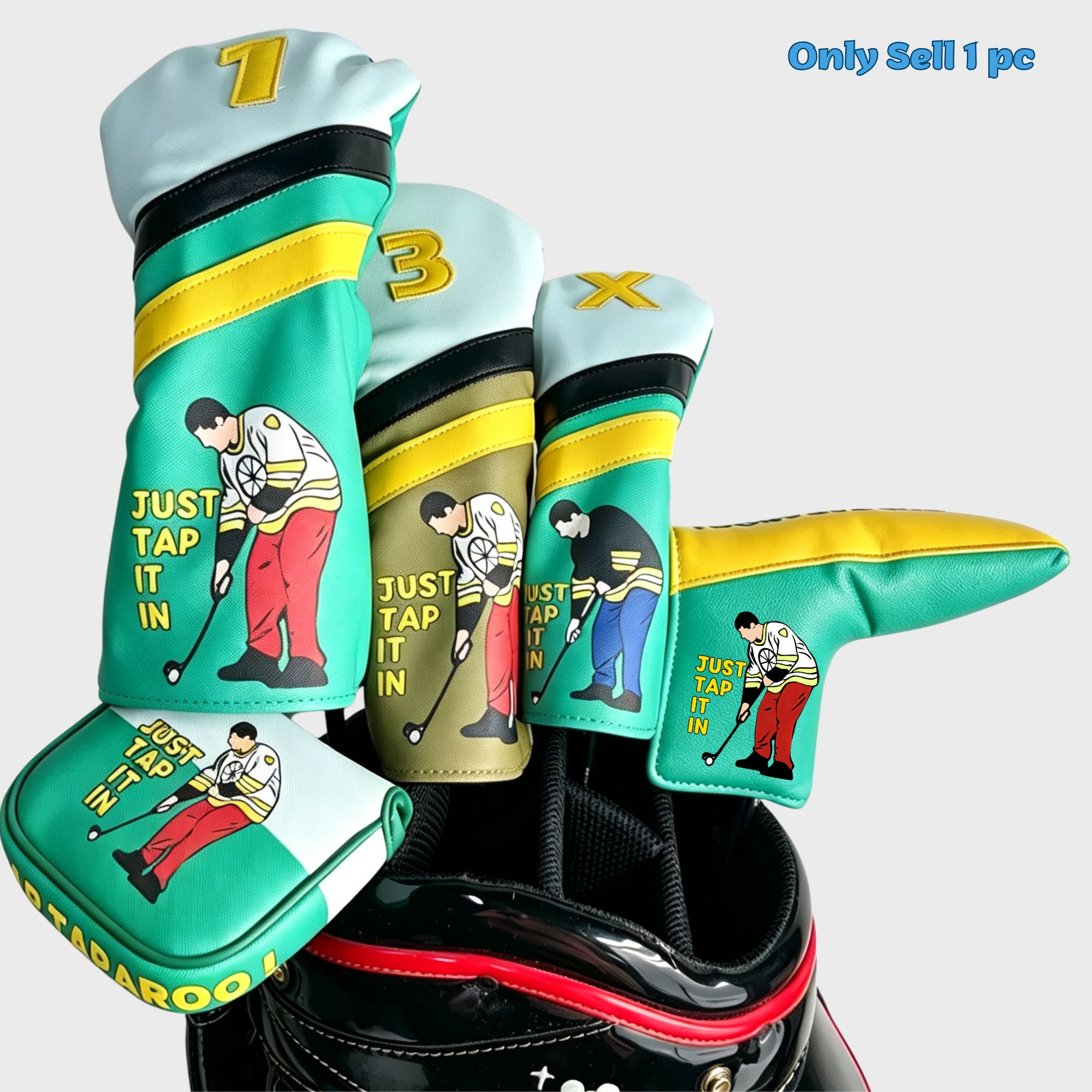 Putter Mallet Blade - Fundas para palos de golf Happy